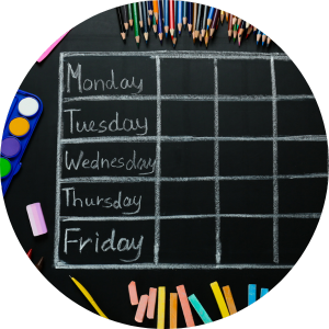 chalkboard with days of the week